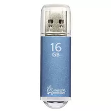 Флеш-диск 16 GB Smartbuy V-Cut USB 2.0 металлический корпус синий