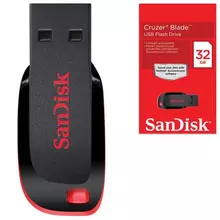 Флеш-диск 32 GB SANDISK Cruzer Blade USB 2.0 черный/красный
