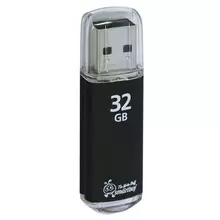 Флеш-диск 32 GB Smartbuy V-Cut USB 2.0 металлический корпус черный