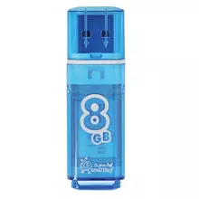 Флеш-диск 8 GB Smartbuy Glossy USB 2.0 синий