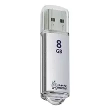 Флеш-диск 8 GB Smartbuy V-Cut USB 2.0 металлический корпус серебристый