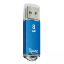 Флеш-диск 8 GB Smartbuy V-Cut USB 2.0 металлический корпус синий