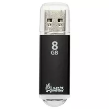 Флеш-диск 8 GB Smartbuy V-Cut USB 2.0 металлический корпус черный