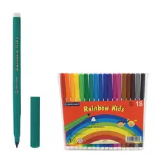 Фломастеры 18 цветов Centropen "Rainbow Kids" круглые смываемые вентилируемый колпачок