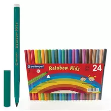 Фломастеры 24 цвета Centropen "Rainbow Kids" круглые смываемые вентилируемый колпачок