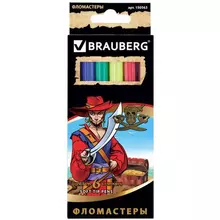 Фломастеры Brauberg "Корсары" 6 цветов вентилируемый колпачок с золотистым тиснением