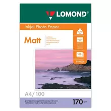 Фотобумага А4 170г./м2 100 листов двусторонняя матовая Lomond