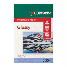 Фотобумага А4 200г./м2 50 листов односторонняя глянцевая Lomond