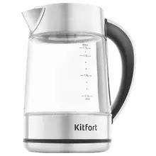 Чайник Kitfort 17 л. 2200 Вт закрытый нагревательный элемент LED дисплей ТЕРМОРЕГУЛЯТОР стекло серебро