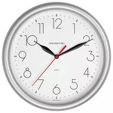 Часы настенные TROYKATIME (TROYKA) круг белые серебристая рамка 245х245х31 см.