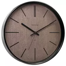 Часы настенные TROYKATIME (TROYKA) круг коричневые черная рамка 305х305х5 см.