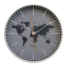 Часы настенные TROYKATIME (TROYKA) круг серые серебристая рамка 305х305х5 см.