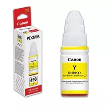 Чернила CANON (GI-490Y) для СНПЧ Pixma G1400\G2400\G3400 желтый ресурс 7000 стр. оригинальные