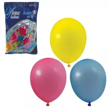 Шары воздушные 10" (25 см.) комплект 100 шт. 12 пастельных цветов в пакете