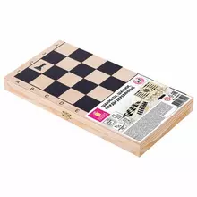 Шахматы шашки нарды (3 в 1) деревянные большая доска 40х40 см. Золотая Сказка