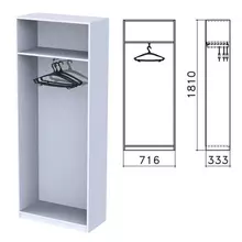 Шкаф (каркас) для одежды "Бюджет", 716х333х1810 мм. серый