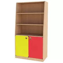 Шкаф для игрушек детский 800х400х1500 мм. ЛДСП бук бавария/цветной фасад