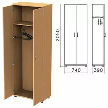 Шкаф для одежды "Монолит", 740х390х2050 мм. цвет бук бавария