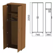 Шкаф для одежды "Монолит", 740х390х2050 мм. цвет орех гварнери