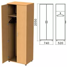Шкаф для одежды "Монолит", 740х520х2050 мм. цвет бук бавария