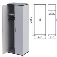 Шкаф для одежды "Монолит" 740х520х2050 мм. цвет серый