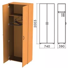 Шкаф для одежды "Фея", 740х390х2000 мм. цвет орех милан