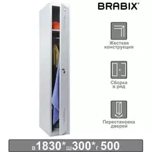 Шкаф металлический для одежды Brabix "LK 11-30", УСИЛЕННЫЙ, 1 секция, 1830х300х500 мм.18 кг.