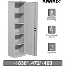 Шкаф металлический офисный Brabix "MK 18/47/46-01", 1830х472х460 мм. 30 кг. 4 полки, разборный