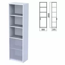 Шкаф полузакрытый ЧАСТЬ 1 "Арго", 560х370х2000 мм. дверь, 4 полки, серый