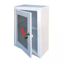 Шкафчик-аптечка металлический, навесной, 1 полка, ключевой замок, стекло, 330x280x140 мм.