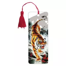 Закладка для книг 3D Brauberg объемная "Бенгальский тигр" с декоративным шнурком-завязкой