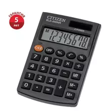 Калькулятор карманный Citizen SLD-200NR, 8 разрядов, двойное питание, 62*98*10 мм. черный
