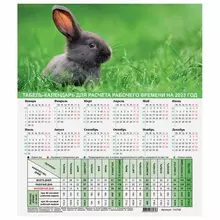 Календарь-табель на 2023 год с рабочими и выходными днями, А4 (195х225 мм.) "Символ года" 