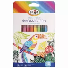 Фломастеры Гамма "Классические" 10 цветов вентилируемый колпачок картонная упаковка