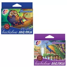 Восковые мелки Луч "Фантазия" 24 цвета на масляной основе картонная упаковка с европодвесом