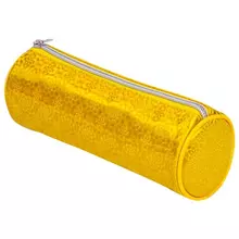 Пенал-тубус Brauberg мягкий "Glitter Gold" 20х7х7 см.