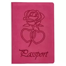 Обложка для паспорта Staff бархатный полиуретан "Роза" розовая