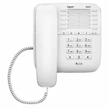 Телефон Gigaset DA510, память 20 номеров, спикерфон, тональный/импульсный режим, повтор, белый
