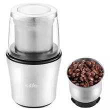 Кофемолка Kitfort КТ-1329, 200 Вт, вместимость 70 г. металл, серебристая