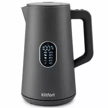 Чайник Kitfort КТ-6115-2, 1,5 л. 1800 Вт, закрытый нагревательный элемент, ТЕРМОРЕГУЛЯТОР, двойные стенки, серый