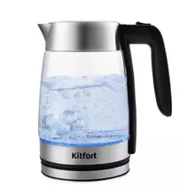 Чайник Kitfort КТ-641 18 л. 2200 Вт закрытый нагревательный элемент стекло серебристый