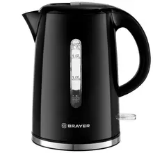 Чайник Brayer BR1032, 1,7 л. 2200 Вт, закрытый нагревательный элемент, автоотключение, пластик, черный