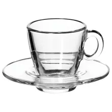 Набор кофейный на 6 персон (6 чашек объемом 72 мл. 6 блюдец) стекло "Aqua" Pasabahce