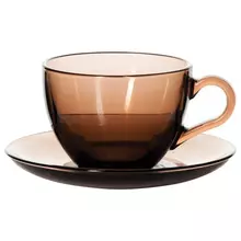 Набор чайный, на 6 персон (6 чашек объемом 238 мл. 6 блюдец) тонированное стекло, Pasabahce
