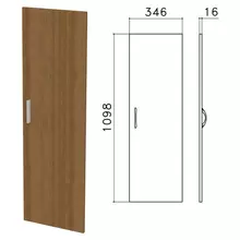 Дверь ЛДСП средняя "Канц", 346х16х1098 мм. цвет орех пирамидальный, ДК36.9