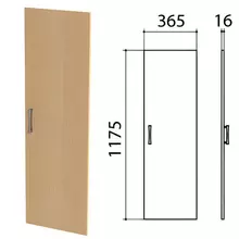 Дверь ЛДСП средняя "Монолит", 365х16х1175 мм. цвет бук бавария, ДМ42.1