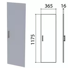 Дверь ЛДСП средняя "Монолит", 365х16х1175 мм. цвет серый, ДМ42.11