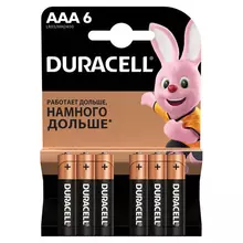 Батарейка Duracell Basic AAA (LR03) алкалиновая 6BL
