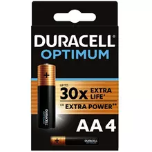 Батарейка Duracell Optimum AA (LR06) алкалиновая 4BL
