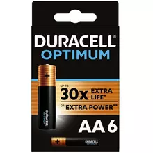 Батарейка Duracell Optimum AA (LR06) алкалиновая 6BL